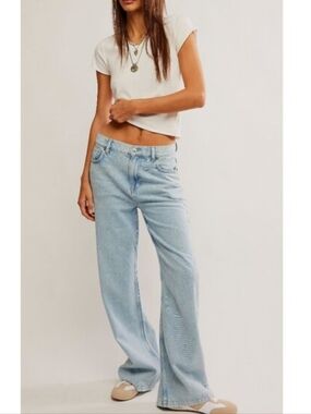 Free People Stride Straight And Wide Jeans